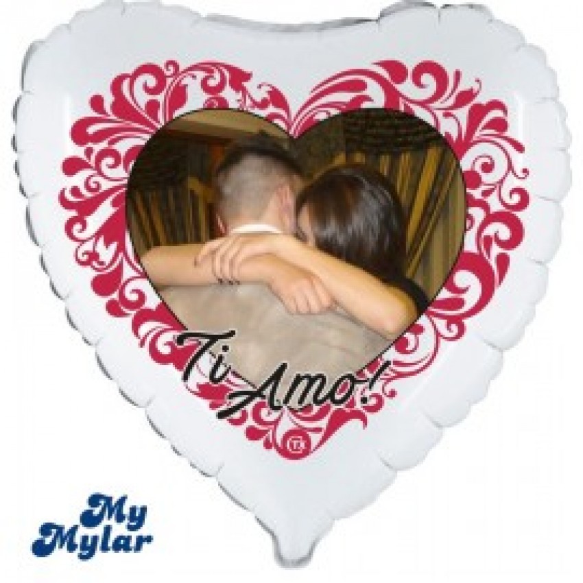 Palloncini Decorati MyMylar - Cuore Ti Amo + Foto (18")